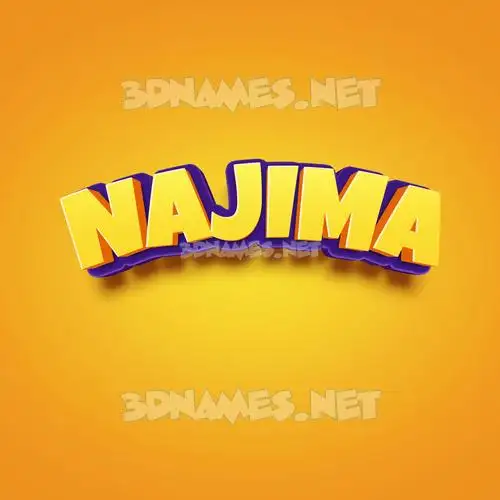 najima in Orange Toon style - 3D name wallpaper