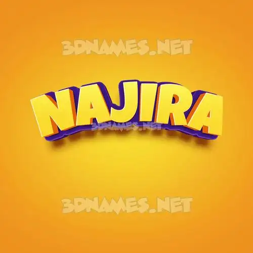najira in Orange Toon style - 3D name wallpaper