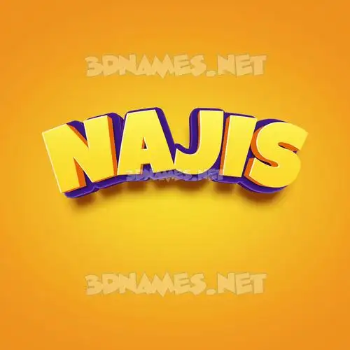 najis in Orange Toon style - 3D name wallpaper najis in Orange Toon style - 3D name wallpaper