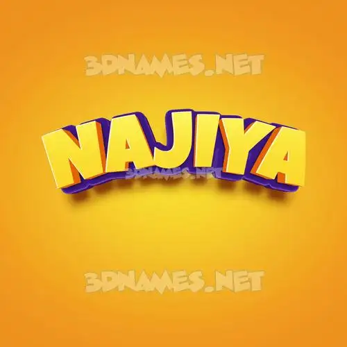 najiya in Orange Toon style - 3D name wallpaper