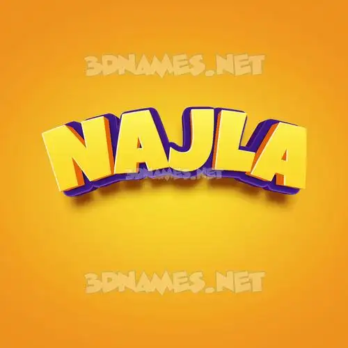 najla in Orange Toon style - 3D name wallpaper