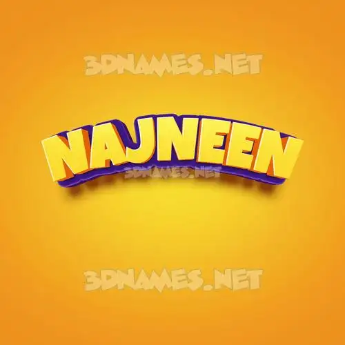 najneen in Orange Toon style - 3D name wallpaper