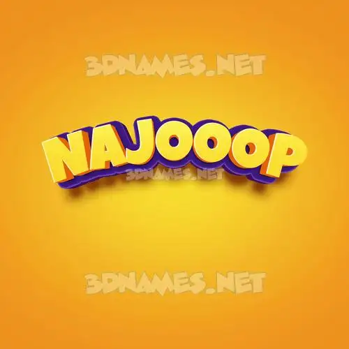 najooop in Orange Toon style - 3D name wallpaper