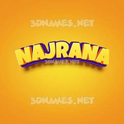 najrana in Orange Toon style - 3D name wallpaper