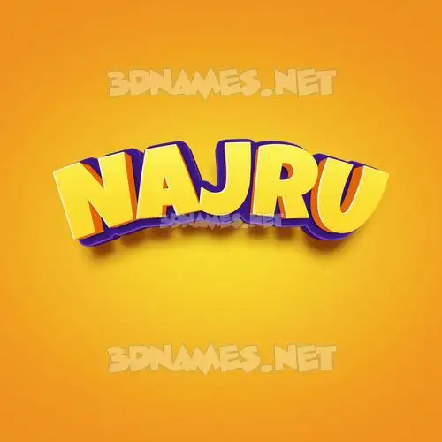 najru in Orange Toon style - 3D name wallpaper
