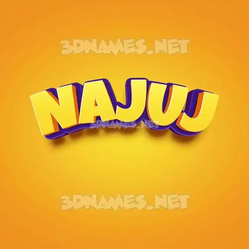 najuj in Orange Toon style - 3D name wallpaper