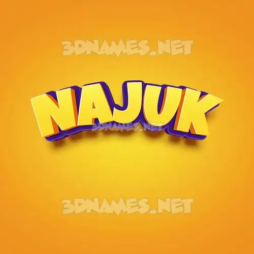 najuk in Orange Toon style - 3D name wallpaper