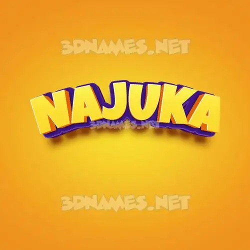 najuka in Orange Toon style - 3D name wallpaper