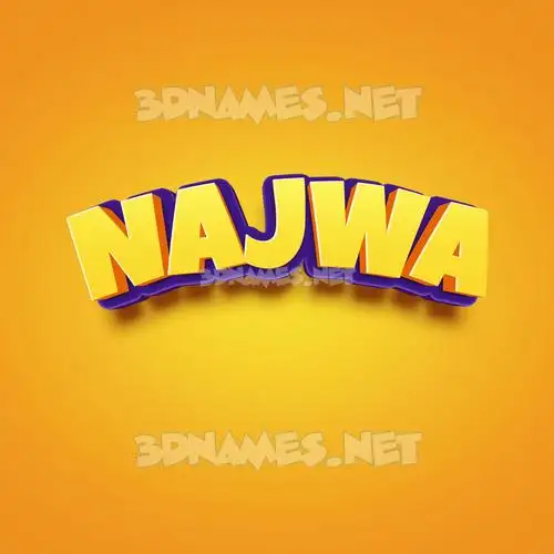 najwa in Orange Toon style - 3D name wallpaper