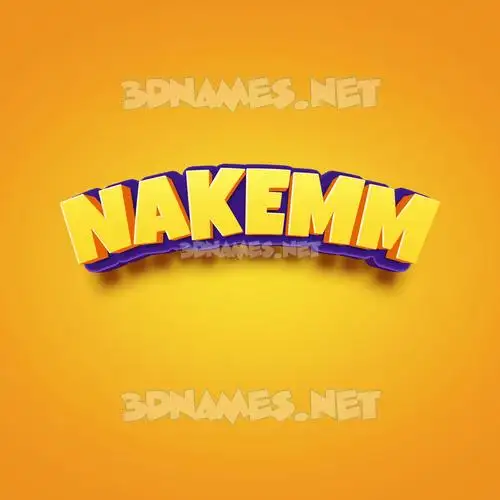 nakemm in Orange Toon style - 3D name wallpaper nakemm in Orange Toon style - 3D name wallpaper