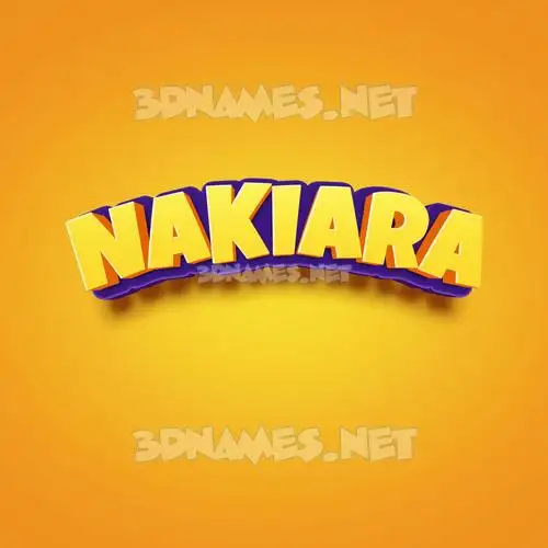 nakiara in Orange Toon style - 3D name wallpaper