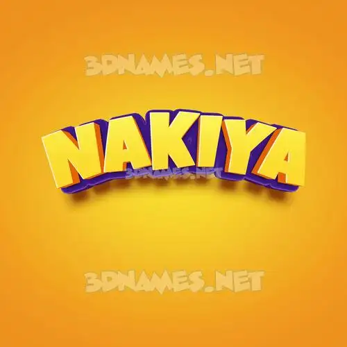 nakiya in Orange Toon style - 3D name wallpaper