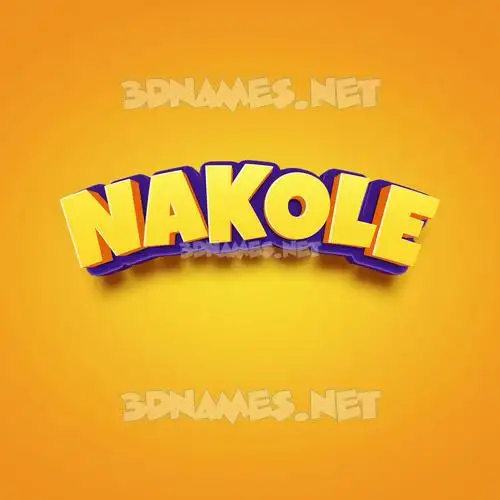 nakole in Orange Toon style - 3D name wallpaper