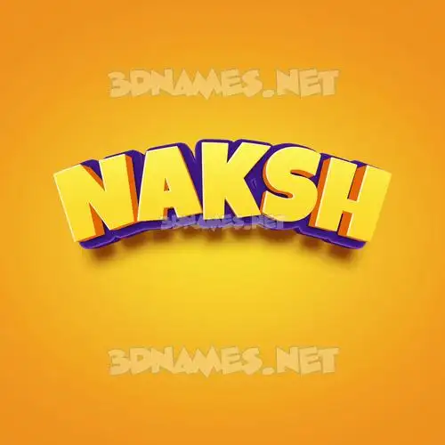 naksh in Orange Toon style - 3D name wallpaper naksh in Orange Toon style - 3D name wallpaper
