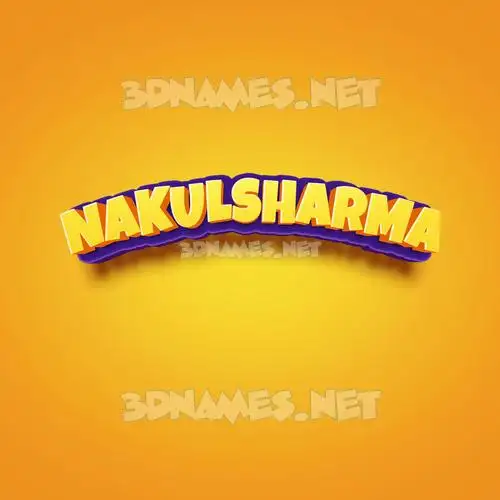 nakulsharma in Orange Toon style - 3D name wallpaper