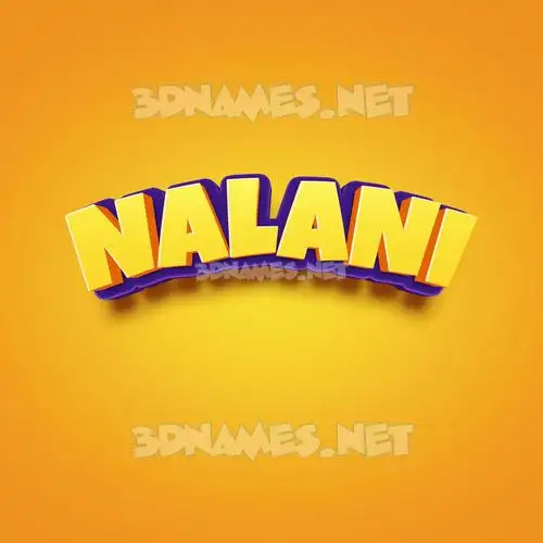 nalani in Orange Toon style - 3D name wallpaper