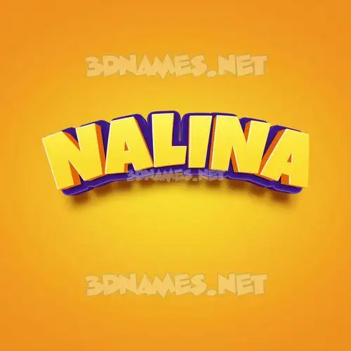 nalina in Orange Toon style - 3D name wallpaper