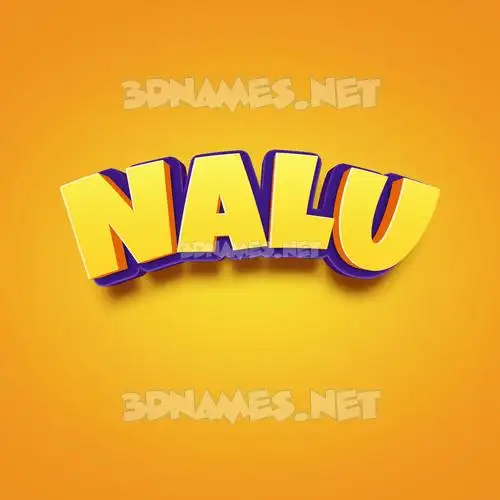 nalu in Orange Toon style - 3D name wallpaper