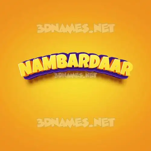 nambardaar in Orange Toon style - 3D name wallpaper