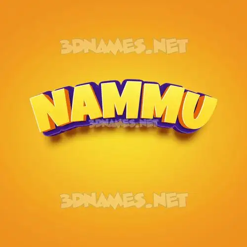 nammu in Orange Toon style - 3D name wallpaper