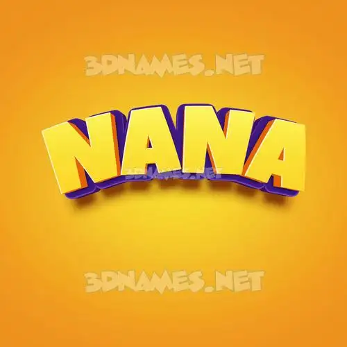 nana in Orange Toon style - 3D name wallpaper
