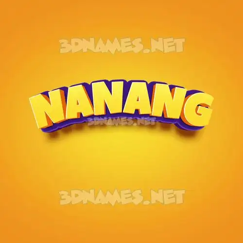 nanang in Orange Toon style - 3D name wallpaper