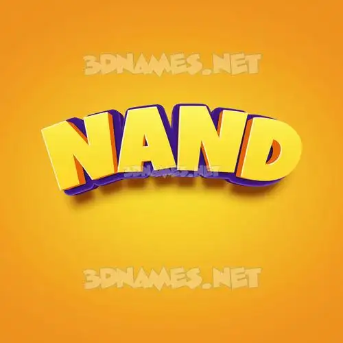 nand in Orange Toon style - 3D name wallpaper