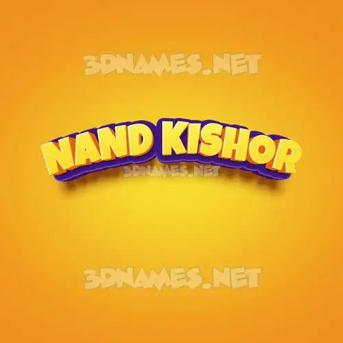 nand kishor in Orange Toon style - 3D name wallpaper