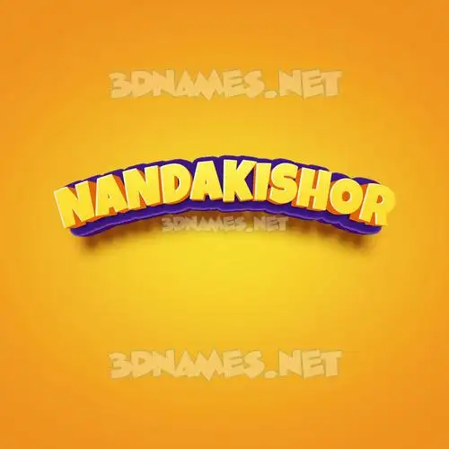nandakishor in Orange Toon style - 3D name wallpaper