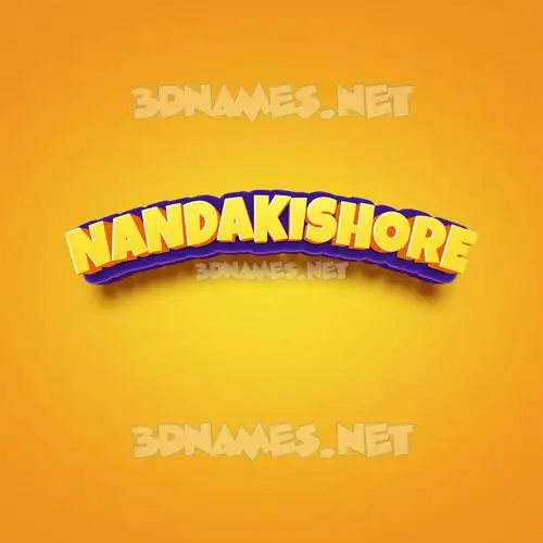 nandakishore in Orange Toon style - 3D name wallpaper