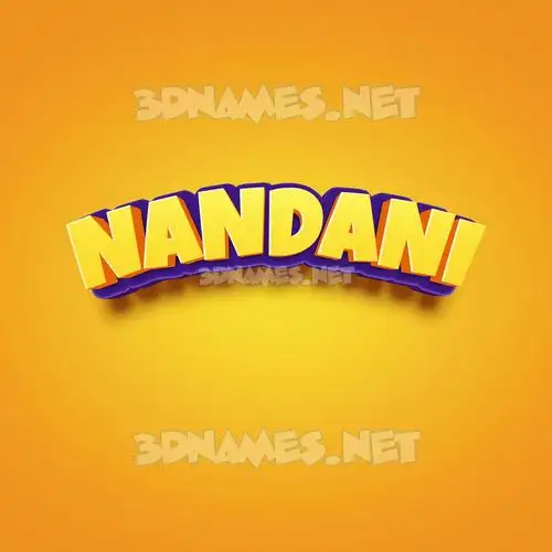 nandani in Orange Toon style - 3D name wallpaper