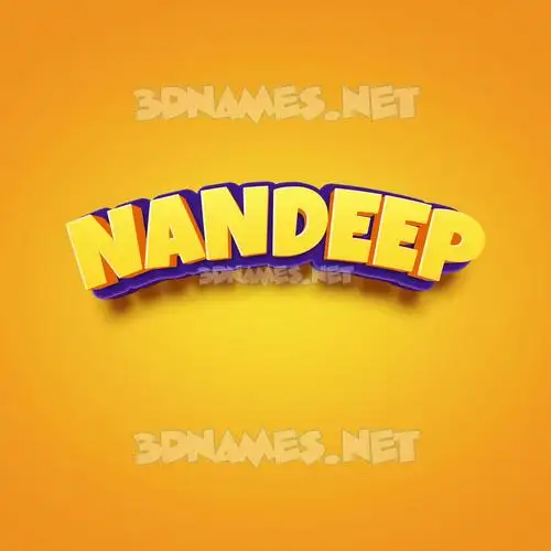 nandeep in Orange Toon style - 3D name wallpaper