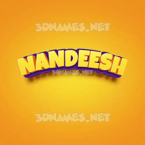 nandeesh in Orange Toon style - 3D name wallpaper