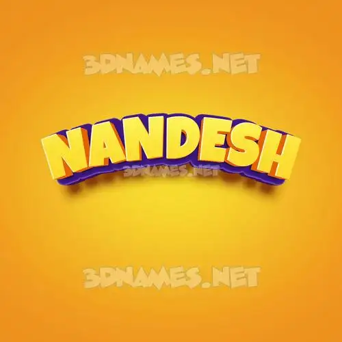 nandesh in Orange Toon style - 3D name wallpaper