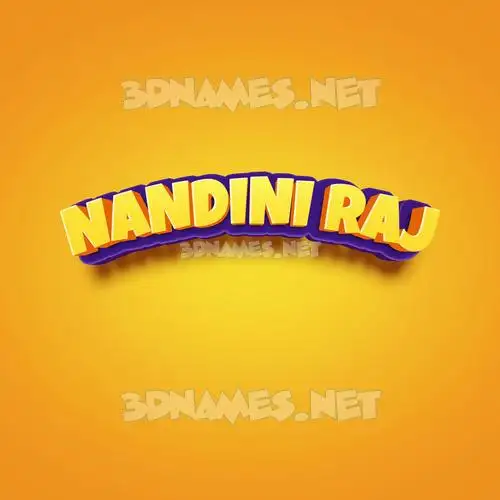 nandini raj in Orange Toon style - 3D name wallpaper