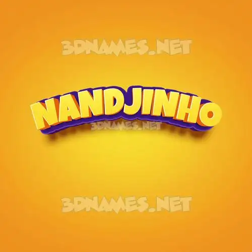 nandjinho in Orange Toon style - 3D name wallpaper