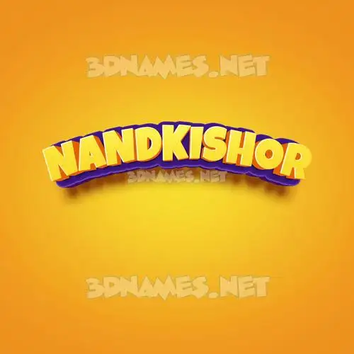 nandkishor in Orange Toon style - 3D name wallpaper