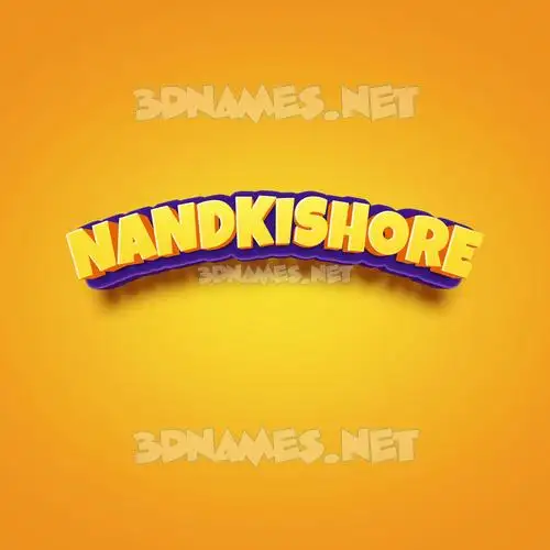 nandkishore in Orange Toon style - 3D name wallpaper