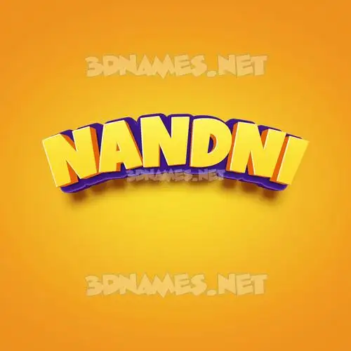 nandni in Orange Toon style - 3D name wallpaper