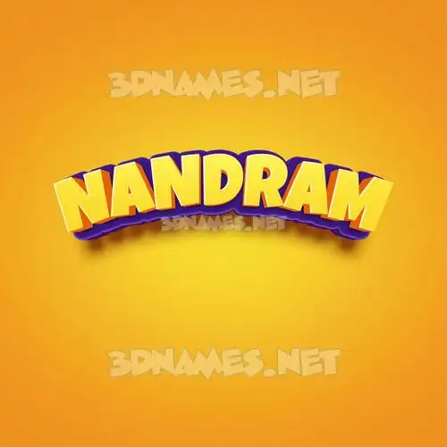 nandram in Orange Toon style - 3D name wallpaper