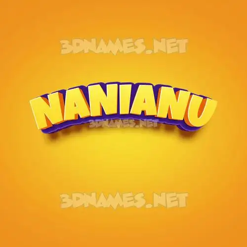 nanianu in Orange Toon style - 3D name wallpaper