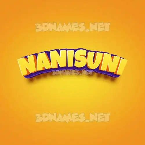 nanisuni in Orange Toon style - 3D name wallpaper