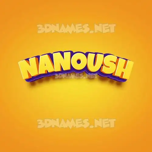 nanoush in Orange Toon style - 3D name wallpaper
