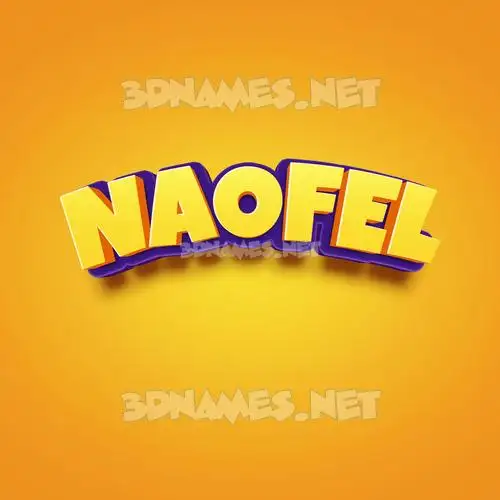 naofel in Orange Toon style - 3D name wallpaper