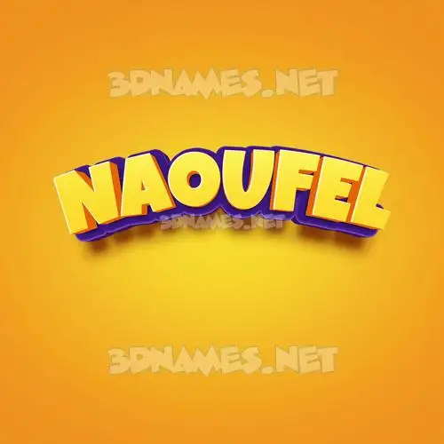 naoufel in Orange Toon style - 3D name wallpaper