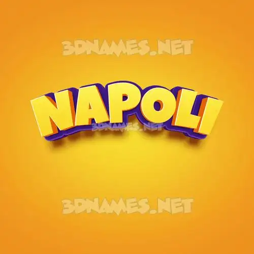 napoli in Orange Toon style - 3D name wallpaper