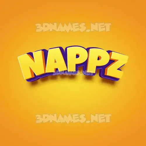nappz in Orange Toon style - 3D name wallpaper
