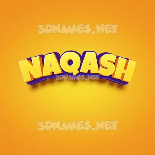 naqash in Orange Toon style - 3D name wallpaper