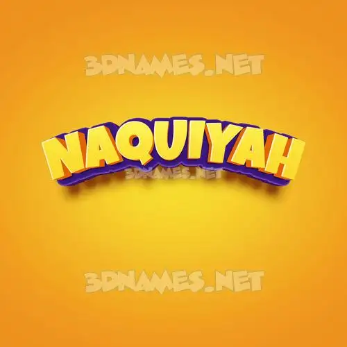 naquiyah in Orange Toon style - 3D name wallpaper