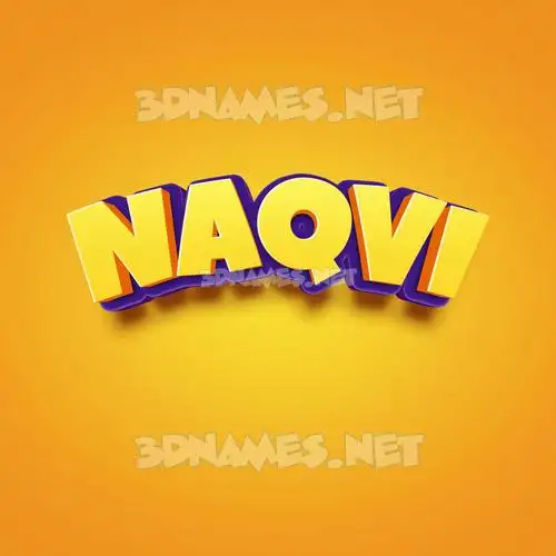 naqvi in Orange Toon style - 3D name wallpaper
